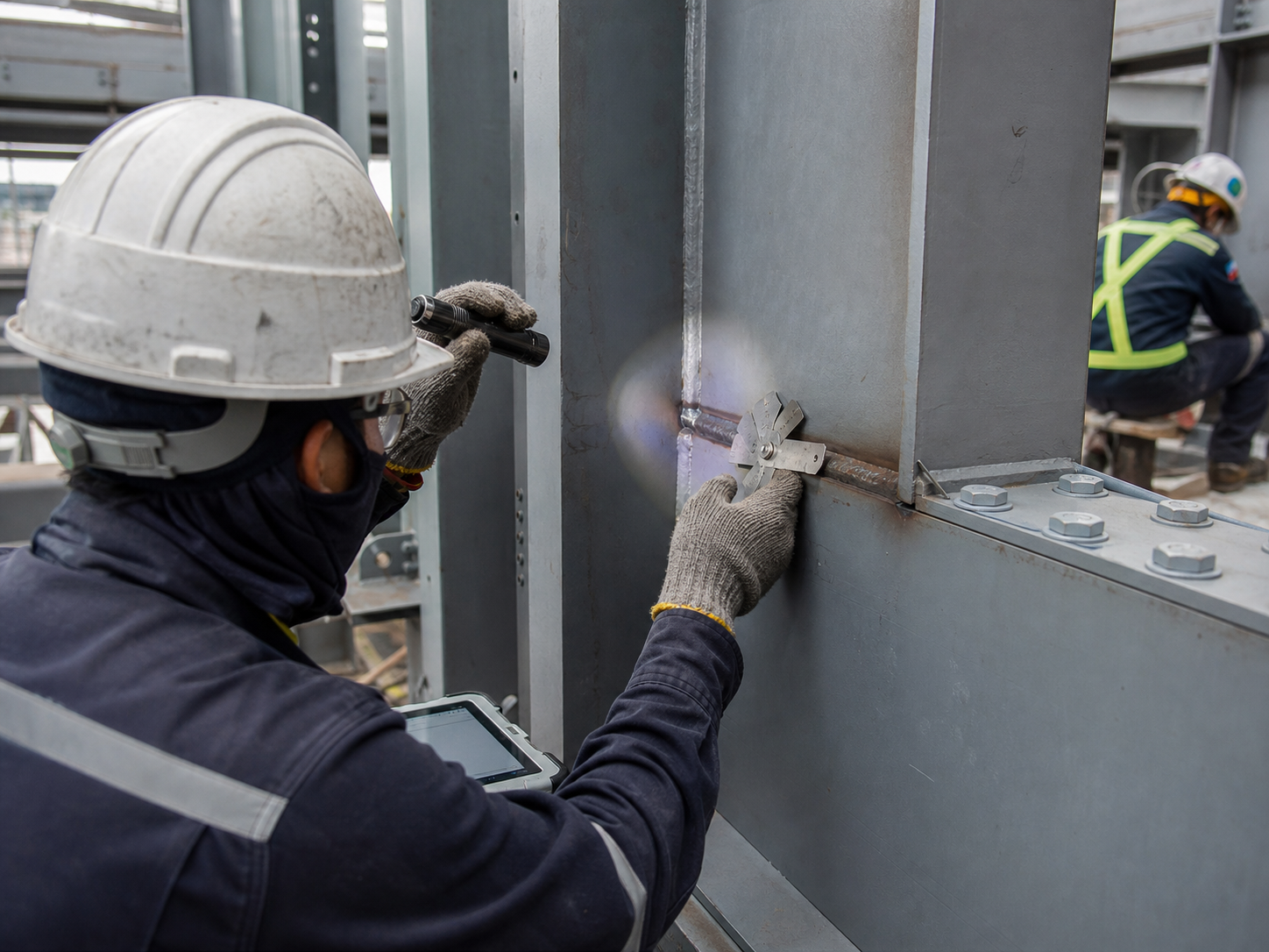 Supervisión y control de calidad Inspección dimensional de soldadura en estructura metálica